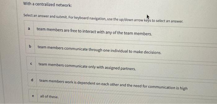 With a centralized network: Select an answer and