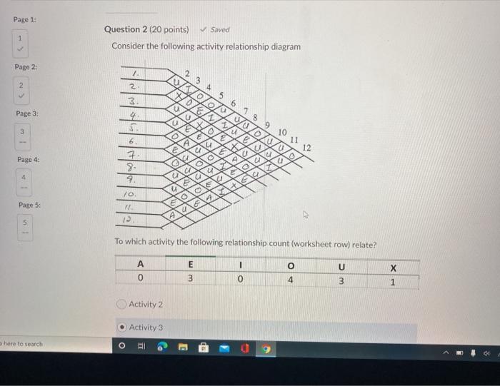 Page 1 1 Question 2 (20 points) Saved Consider