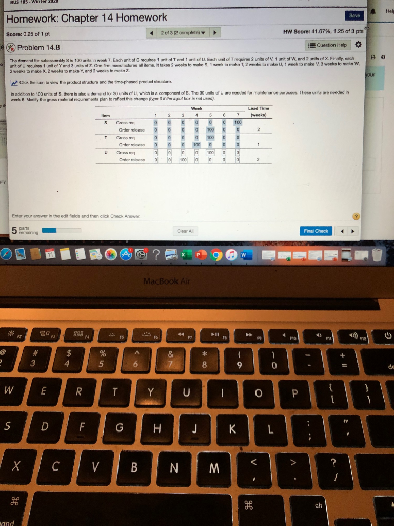 Please answer the rest, It says U is wrong as