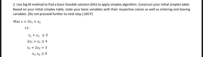 operation question please solve with simplex