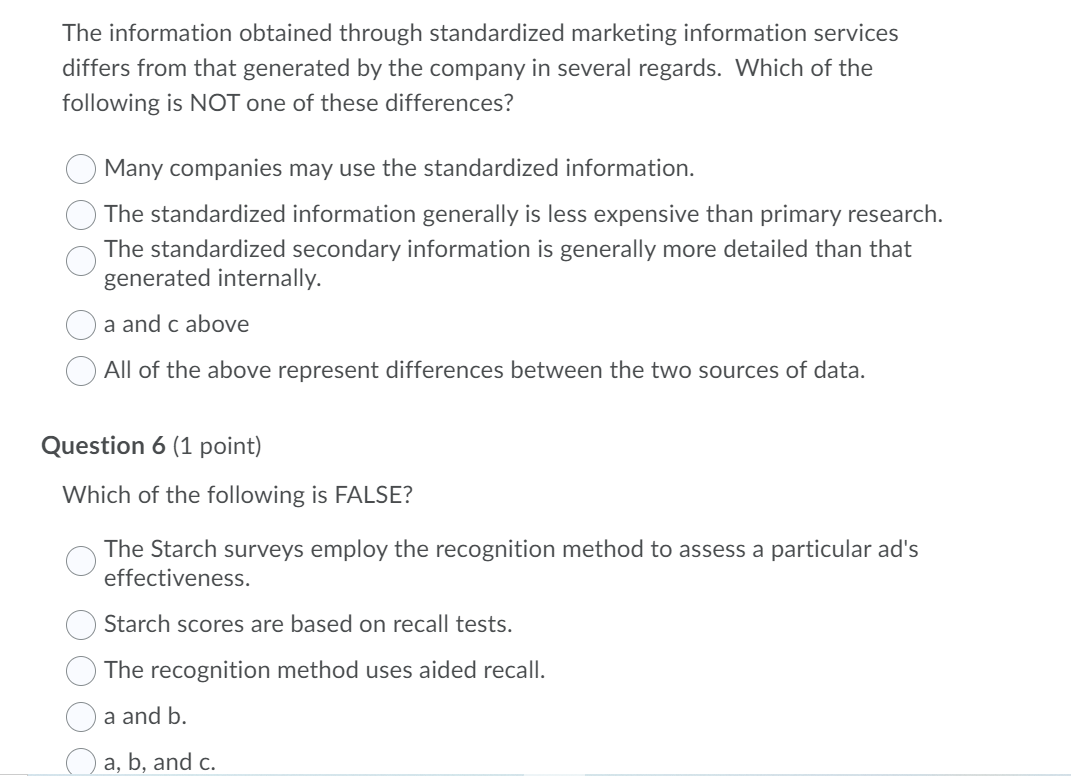 The information obtained through standardized