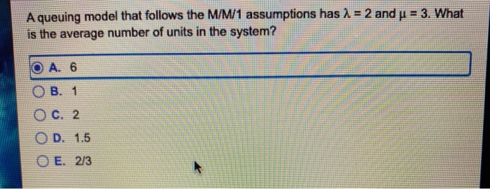 A queuing model that follows the M/M1 assumptions