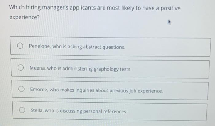 Which hiring manager's applicants are most likely
