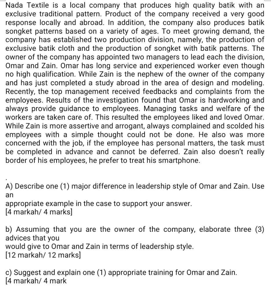 Nada Textile is a local company that produces