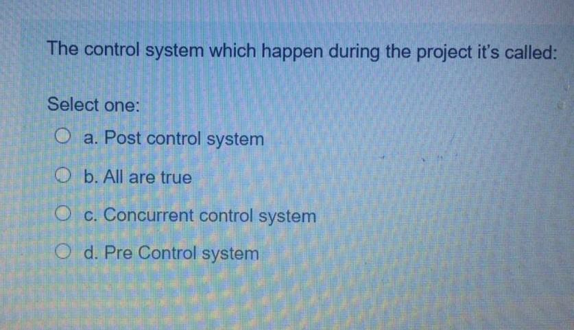 The control system which happen after the project