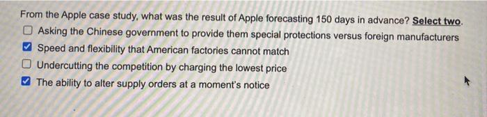 From the Apple case study, what was the result of