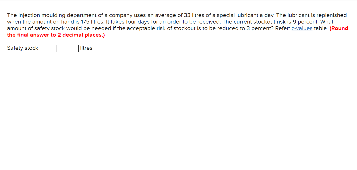 The injection moulding department of a company