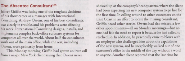 300 words please The Absentee Consultant105