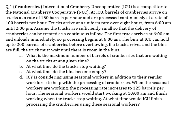 Q1 (Cranberries) International Cranberry