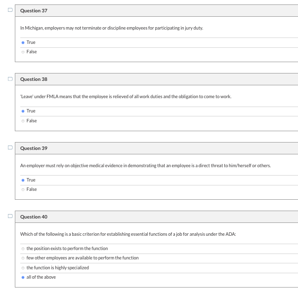 U Question 37 In Michigan, employers may not
