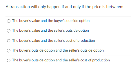 A transaction will only happen if and only if the