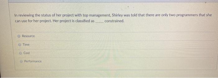 In reviewing the status of her project with top