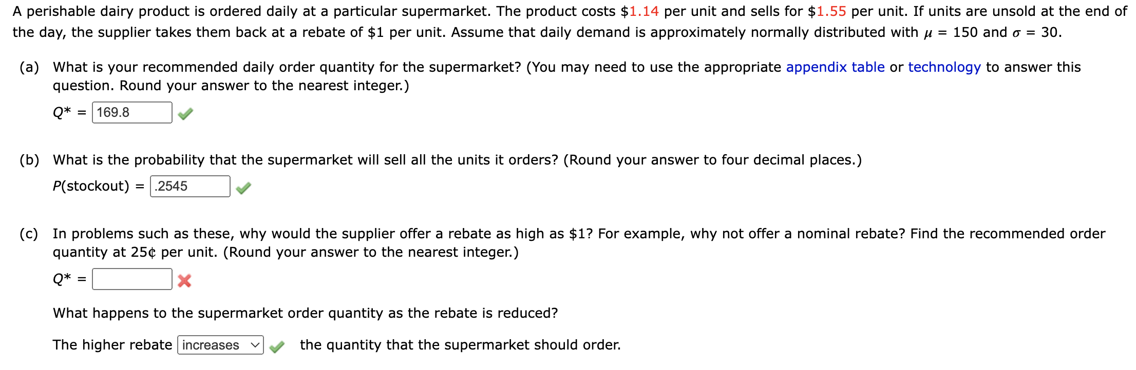 pls solve part c. A perishable dairy product is