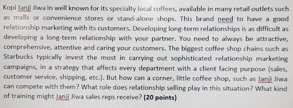 Kopi Janji Jiwa in well known for its specialty