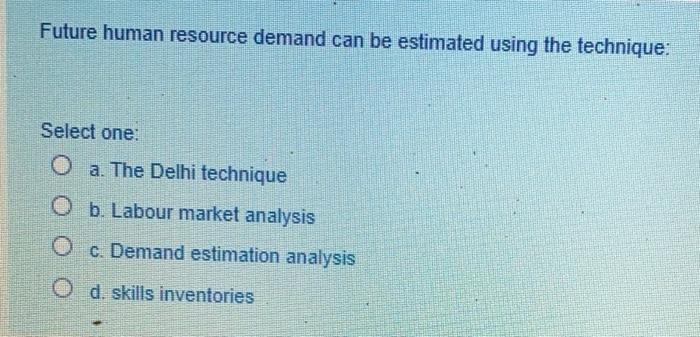 Future human resource demand can be estimated