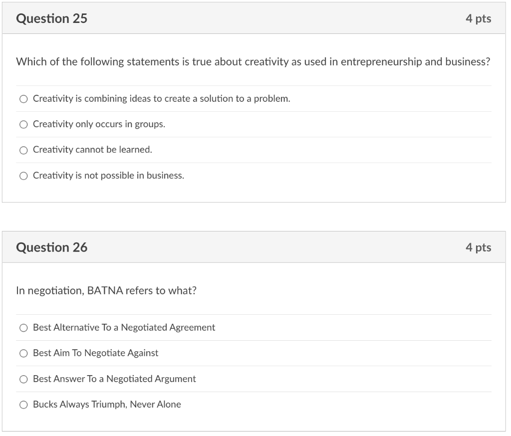 Question 23 4 pts An opportunity needs to fit: O