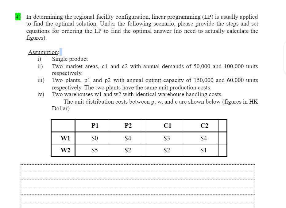 4) In determining the regional facility