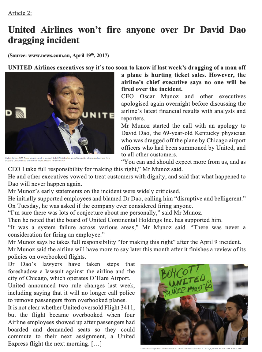 United Airlines implemented several measures from