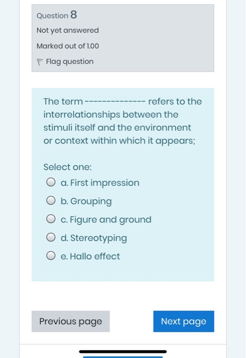 Question 8 Not yet answered Marked out of 1.00 P