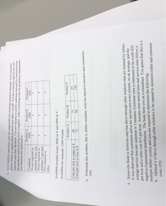 3. As a logistics specialist, you are responsible