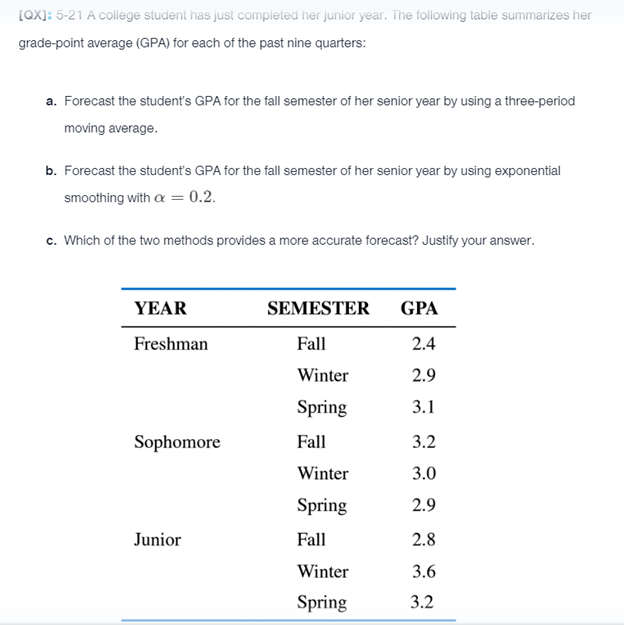 [QX]: 5-21 A college student has just completed