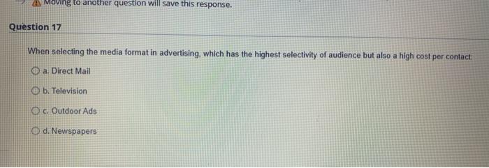 uestion 16 When a customer does not change