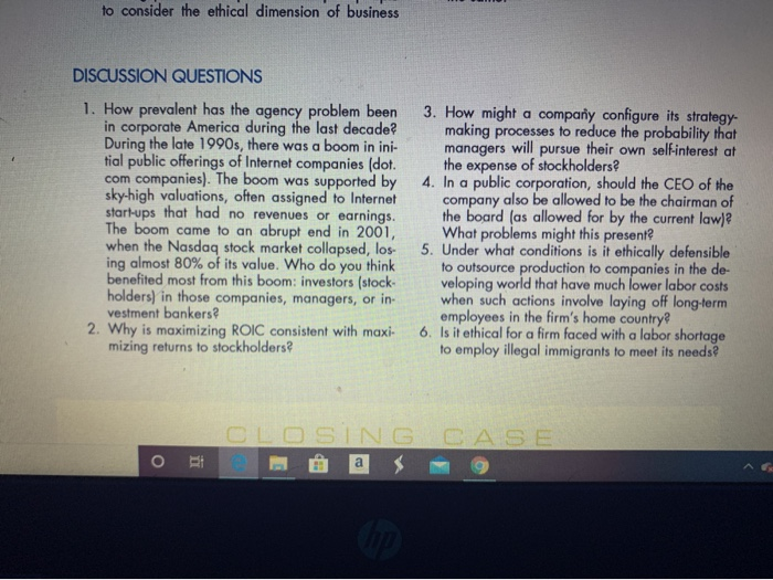 chspter 11 discussion questions to consider the