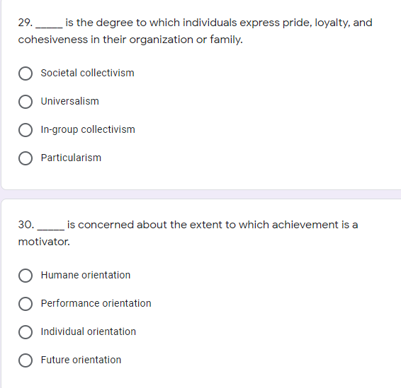 Please answer the next questions: 29. ___ is the