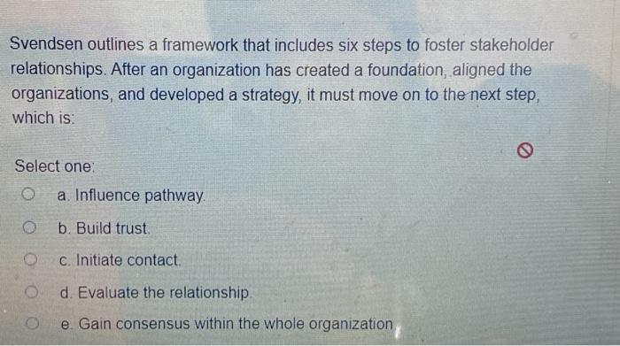 Svendsen outlines a framework that includes six