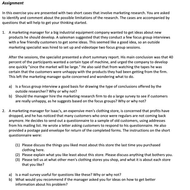 Assignment In this exercise you are presented