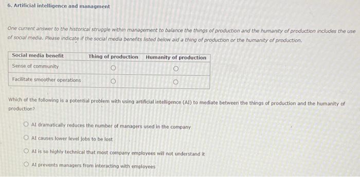 Aftificial Intelligence & Management 6.