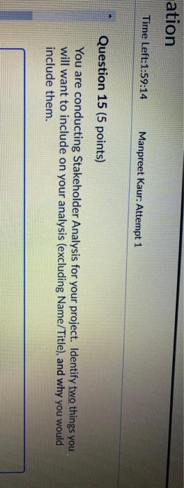 ation Time Left:1:59:14 Manpreet Kaur: Attempt 1