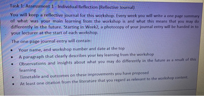 Task 1: Assessment 1 - Individual Reflection