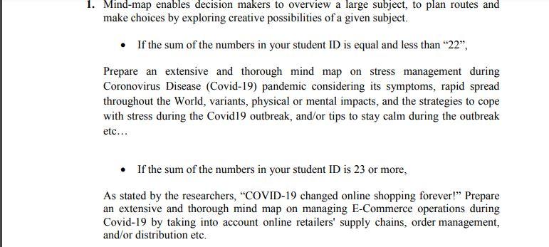 1. Mind-map enables decision makers to overview a