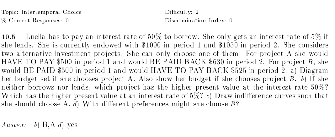 Topic: Intertemporal Choice % Correct Responses: