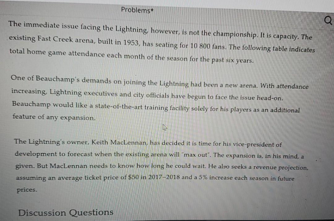 Discussion Questions 1. Develop a forecasting