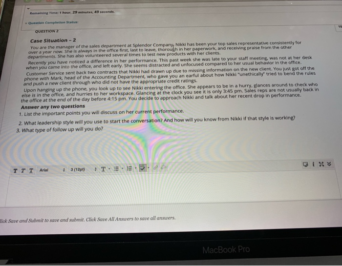 Remaining Time: 1 hour, 29 minutes, 49 seconds