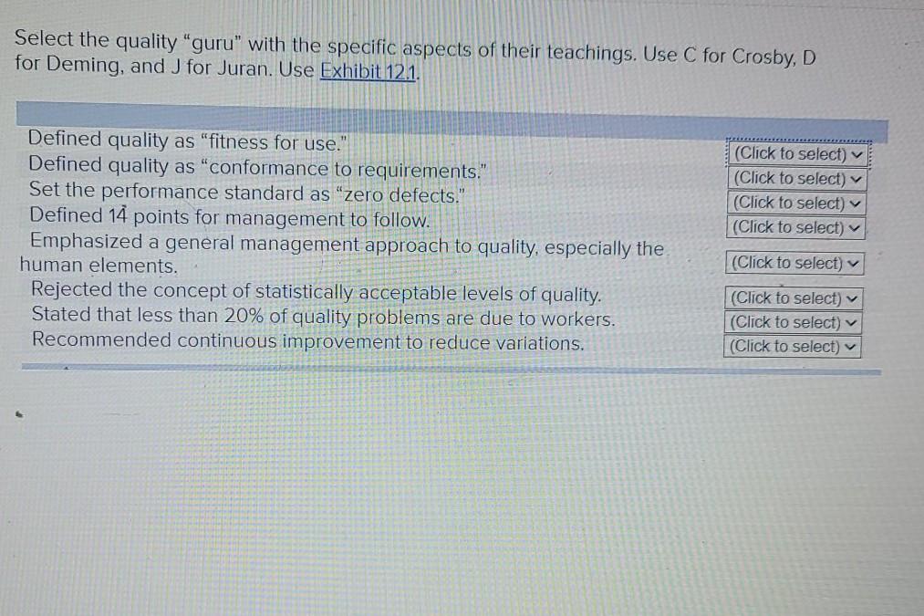 Select the quality guru" with the specific