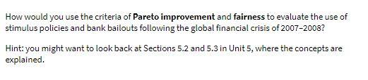 How would you use the criteria of Pareto