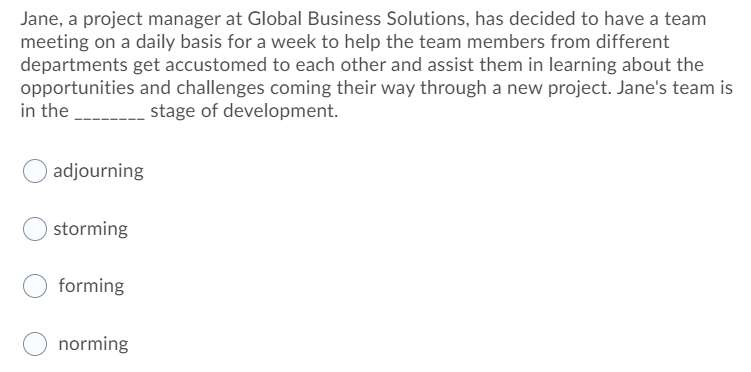 Jane, a project manager at Global Business