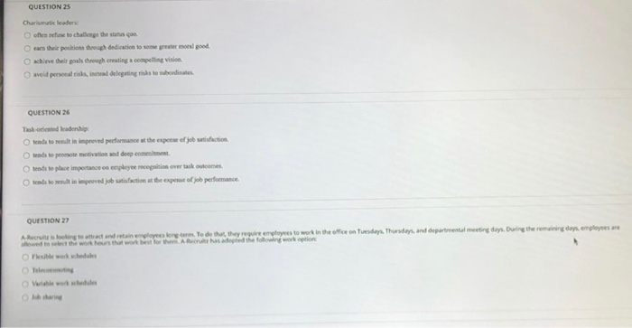 QUESTION 25 Charismath teaters often refuse to