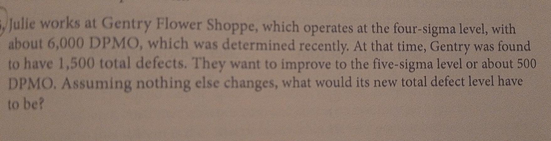 5. Julle works at Gentry Flower Shoppe, which