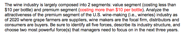 The wine industry is largely composed into 2