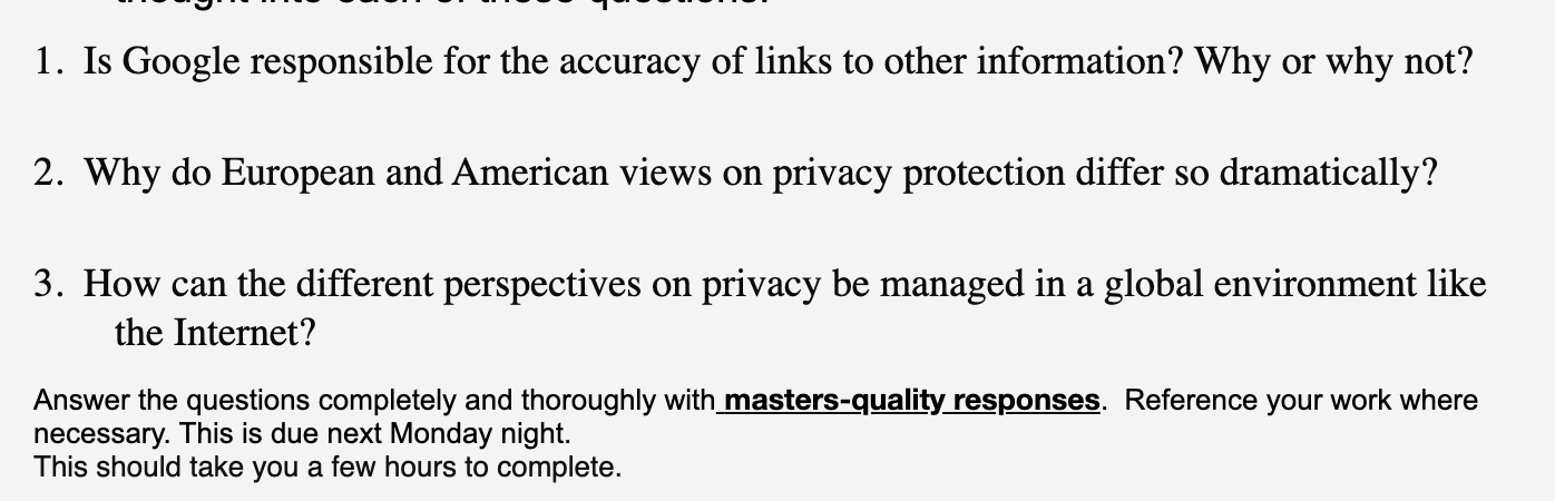 1. Is Google responsible for the accuracy of