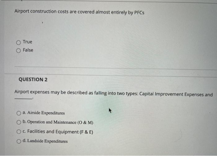 Airport construction costs are covered almost