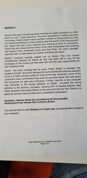 Can someone help me with this please? Sarah is 58