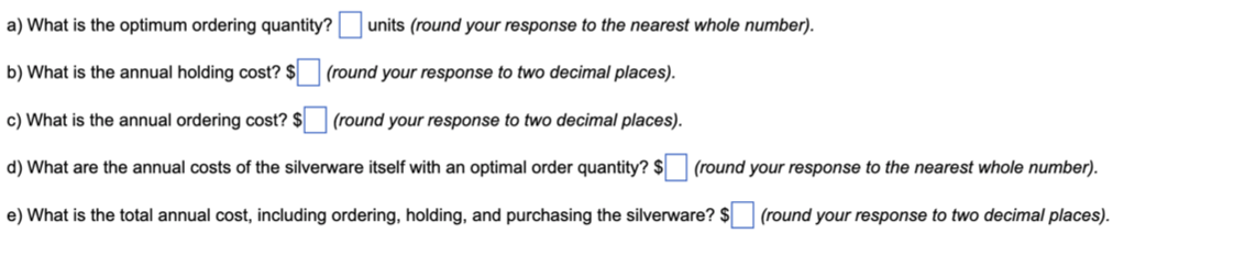 Next question The catering manager of LaVista