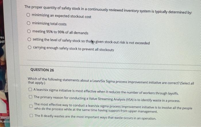 The proper quantity of safety stock in a