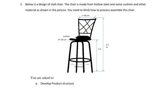 5. Below is a design of stall chair. The chair is