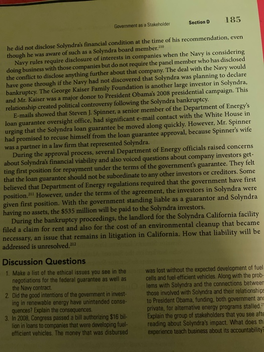 government as a stakeholder Case 3.23 in business